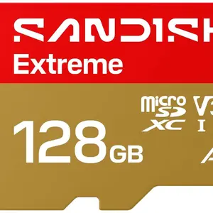 SANDISK 128GB Extreme microSD UHS-I Card - Up to 245MB/s Read Speed and 120MB/s Write Speed, 5.3K Video, 4K UHD Video, high-Performance for Action cams, Drones, Android Devices - SDSQXH9-128G-GZ6MA