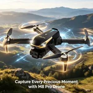 2026 M8 Pro Drone – 4K EIS Camera, GPS & 5G WiFi FPV, Brushless Motor, Optical Flow Hover, Smart Obstacle Avoidance, Auto Return, 360° Stunt Roll, Dual Batteries Included