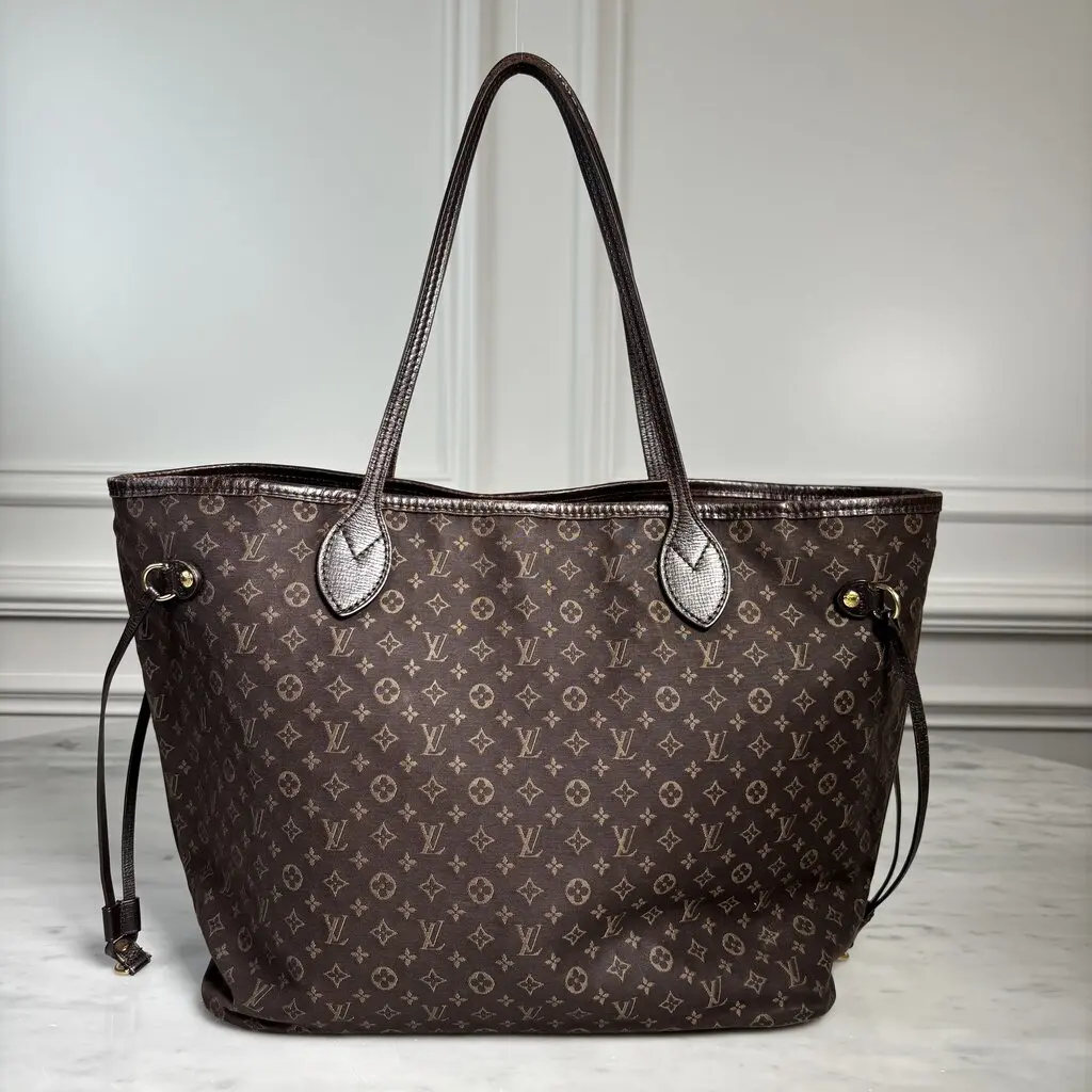 Pre-owned Louis Vuitton leather Shoulder Bags Brown Neverfull MM Tote