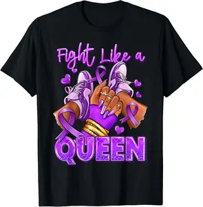 100%cotton Fight Like A Queen Women Girl Lupus Awareness Purple T-Shirt