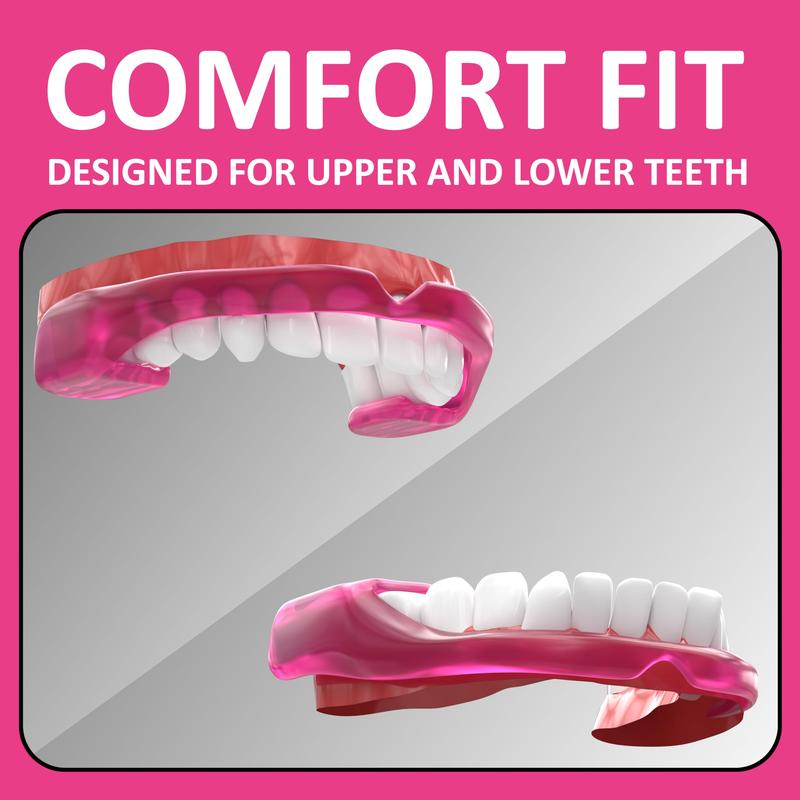 Mouth Guard for Women – One Size Fits All, Non-Bulky, Ready to Use, Comfortable, Slim Design – (8) Teeth Grinding Guards & Case – No Boiling, Cutting or Molding Required