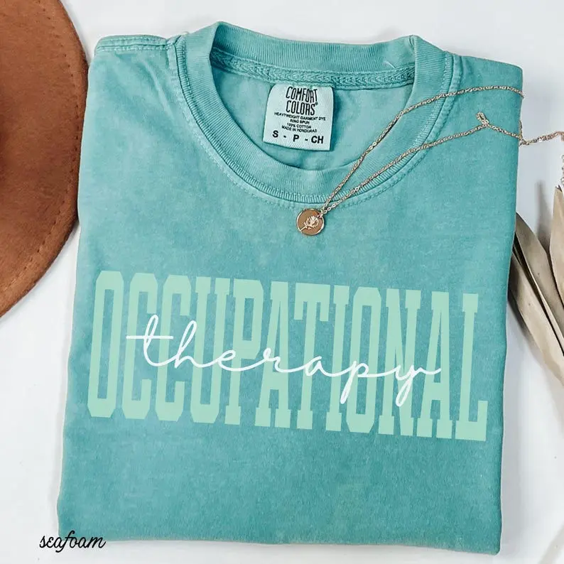 Occupational Therapy Shirt Comfort Colors Varsity OT Tshirt Trendy Occupational Therapist Shirts Cute Gift for OTA Trendy Gifts