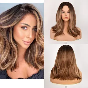 SMILCO/16-inch | Brown Loose Wave without Bangs Short Hair Highlight | SM1621