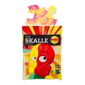 Bubs Swedish Candy - Sour Skulls, Pack of 1 x 90g Bags, Sour Flavor, Foam Texture, Made in Sweden