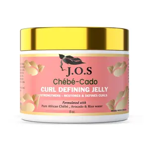 J.O.S Chébé-Cado Curl Defining Jelly - Organic Haircare Gel with Aloe Avocado & Vitamins for Anti-Frizz & Nourishing Curls - 8 oz