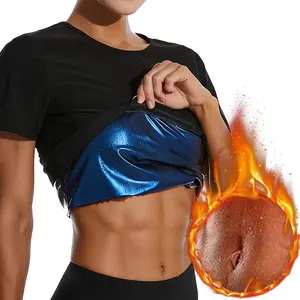 Women Sauna Shirt Sauna Sweat Vest Women Short Sleeve Top Sauna Suit,Workout Jacket Sweat Vest
