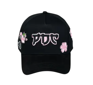 CHIQUETE HATS SAKURA PDC FLOWERS SNAPBACK HAT CHFLOWERS BLK