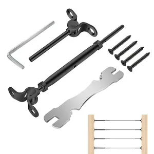 10 Pairs Black  Railing Kit 1/8" Swage Toggle Turnbuckle Black  Railing Hardware T316 Stainless Steel for   Woodblack  Railing System Angle 180? Adjustable Stairs