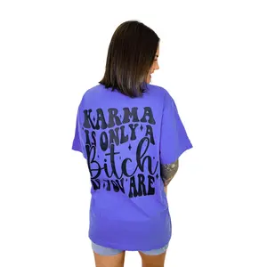 Stitched Smile - "Karma Is A B" Graphic Tee (Reg/Plus) - MULTIPLE COLORS!