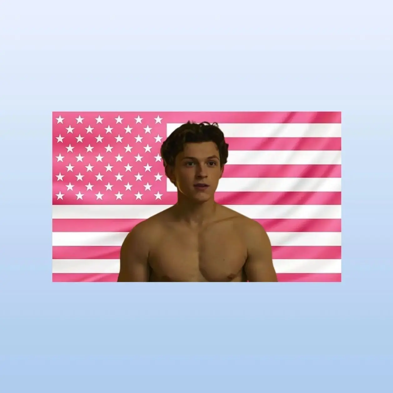 Tom Holland Pink American Flag Tapestry – Actor Wall Art Decor | Celebrity Fan Room Flag | Aesthetic Pink Room Decor
