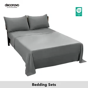 Deconovo Bedding Sets Full Size Microfiber 1800 Thread Count Soft Comfy 4-Piece Set with Fitted Flat Sheet & Pillowcases for All Seasons