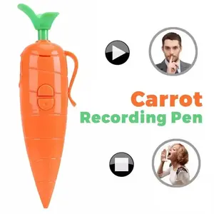 Creative Rabbit Carrot Recorder Pen Cartoon Ballpoint Pen, Writing and Recording, Dual Functionality, Creative Birthday Gift for Friends and Kids
