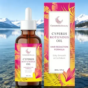 Cyperus Rotundus Oil, Caramela Beauty Natural Painless Hair Reduction Oil for Sensitive Skin, 60ml/2oz