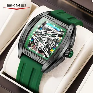 Men's Luminous Fashion Quartz Watch Hollow Out Pointer Analog Waterproof Silicone Wrist Watch Luxury