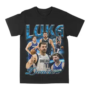 Luka Doncic Graphic Tee, Y2K Rap Streetwear T-Shirt, Unisex Crew Neck, Vintage Hip-Hop Graphic, Sports Style, Casual Cotton Fit