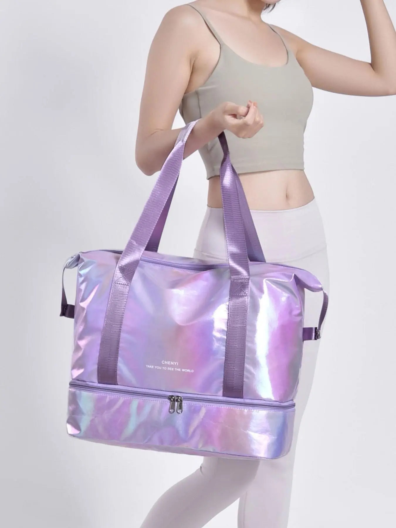 Large capacity shoulder bag, expandable travel bag, tote bag, duffle bag, Traveling Bag, suitable for short distance travel, gatherings and fitness, Travel Essentials