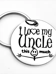 1 piece "I love my uncle" heart-shaped polished stainless steel keychain - simple and elegant round tag, suitable for Thanksgiving, birthdays and gratitude gifts for uncles, durable 201 stainless steel, uncle gift ideas | heartfelt messages