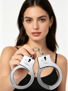 Simulation Toy Handcuffs for Police Officers, Stage Performances, Role-Playing Props, Party Props, Universal Size with Safety Buckle, Adults' Dressing Props