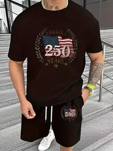 MATCO TOOLS Pattern-Men's Clothing 2pcs Set-cotton Short-sleeved T-shirt and Polyester Shorts, Urban Premium Quality,...