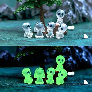 10-Pack Alien Glow-In-The-Dark Creative Ornaments, Resin Fairy Decorations, Self-Luminous Resin Figurines, DIY Garden Decoration