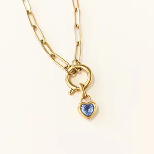 The Birthstone Heart Toggle Necklace # BirthstoneNecklace # PersonalizedJewelry # BirthdayGiftIdeas