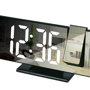 LED Projection Alarm Clock Multifunctional Intelligent Light-Sensing Clock Digital Mirror 3618LP Clock with USB