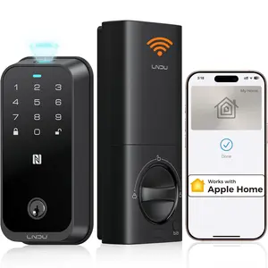 Smart Lock for Front Door, Apple Home Key & Built-in WiFi, Fingerprint Keyless Entry Deadbolt with Keypad, BHMA Grade 3, Compatible with Alexa