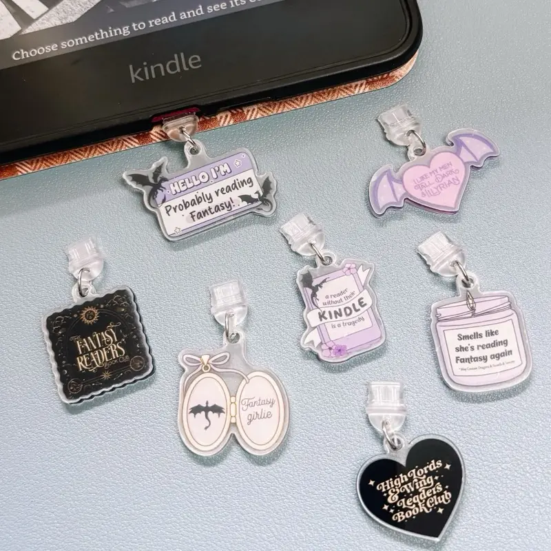 Fantasy Kindle Charm Accessory| Acrylic Dust Plug For E-Reader | Gift For Book Lovers