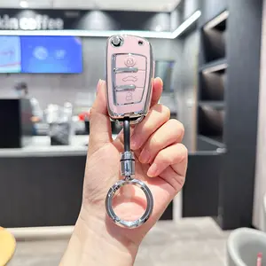 ACEBOY for Audi Key Fob Cover Compatible with A1 A3 Q3 Q7 R8 A6L TT 3 Button Flip Key Shell Case