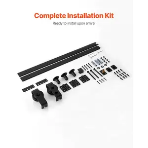 VEVOR Bi-Folding Sliding Barn Door Hardware Track Kit, 52 Top Mount Track Kit, Slide Smoothly Quietly, Heavy Duty, Easy to Install, Suitable for Two 24 Closet Pantry Laundry Doors (Not Included)