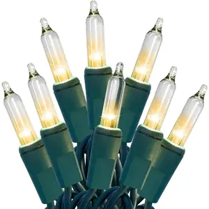 Christmas Lights 100 Count Clear Christmas Tree Lights String with Green Wire for Outdoor Indoor Christmas Decorations Wedding Decorations Valentines Day Decor,UL Certified (21feet)
