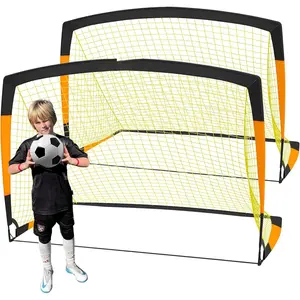 7x5' & 5x3.6' Portable Soccer Goals for  Ages 6-14, Weatherproof Net and Steel Frame for Backyard Fun and Outdoor , Quick Setup and Sturdy for  Weather Conditions