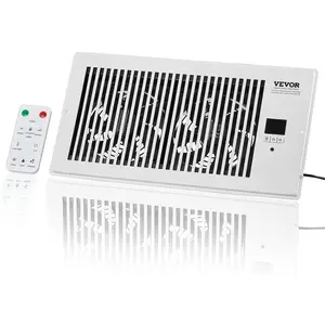 VEVOR Register Booster Fan, Quiet Vent Booster Fan Fits 6 x 12 inch Holes, with Remote Control and Thermostat Control, Adjustable Speed for Heating Cooling Smart Vent, White