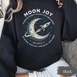 Moon Joy Artemis II Shirt Lunar Mission Tee, Crewed Moon Flyby Graphic Top, Humanity Returns to the Moon Gift T-shirt, Hoodie and Sweatshirt 2