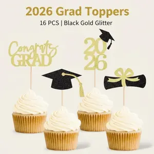 Graduation Decorations Set, 16-Piece Themed Party Supplies, Perfect for Class of 2026 Celebrations & Events