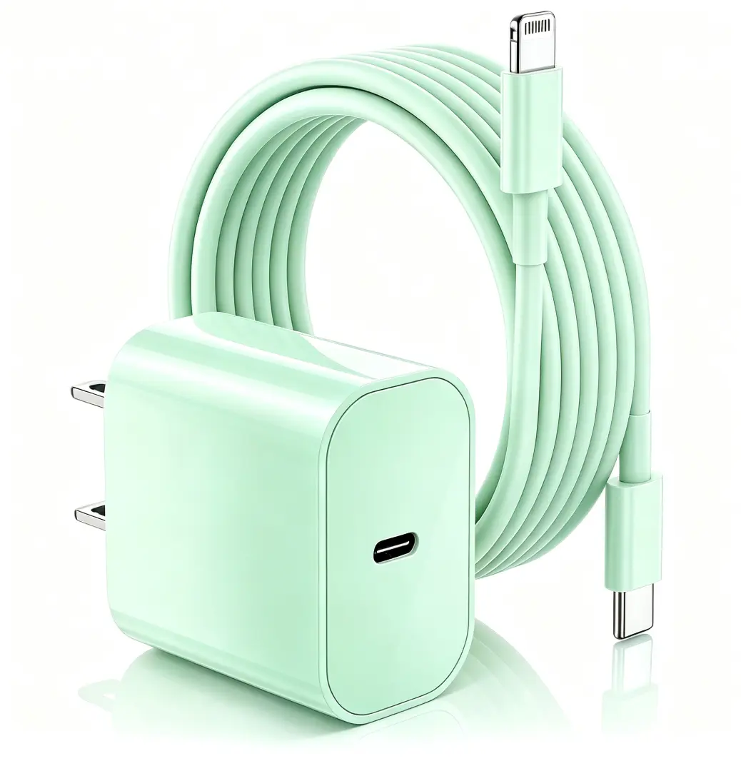 Phone Charger Fast Charging（Green),iPhone Fast Charger 1Pack Type C Fast Charger Block Plug Adapter 6FT USB-C to Lightning Cable Cord for iPhone14/13/13 Pro/12 Pro/12 Pro Max/11/Xs Max/XR/X/SE,iPad,AirPods