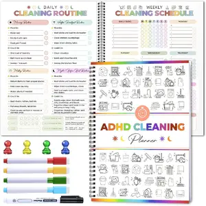 ADHD Cleaning Schedule - Reusable Adult ADHD Cleaning and Organization Schedule, Daily, Weekly, Monthly Planner - Cleaning Schedule and Checklist, Female ADHD Planner, Editable Family Schedule Planner 2026