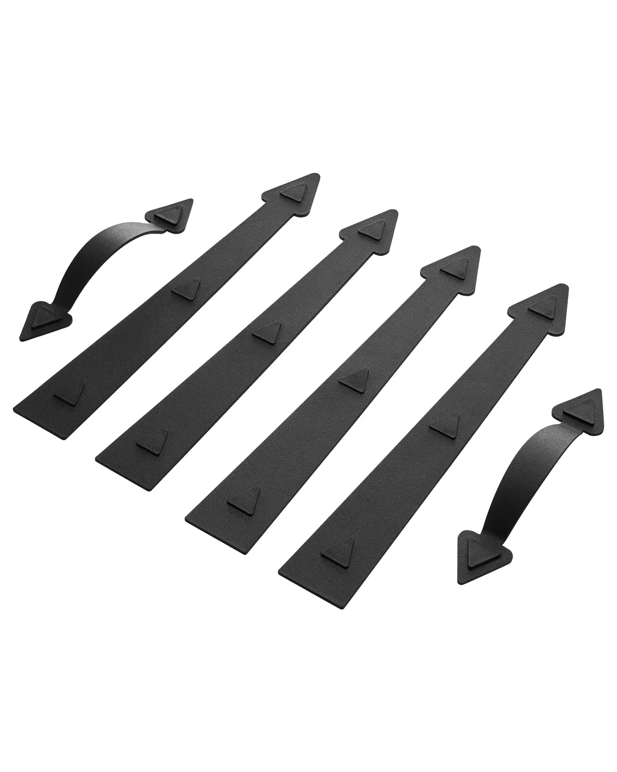 【summerfinds】VEVOR Magnetic Garage Door Hardware Kit, Decorative Garage Door Hinges Handles, Black Carriage House Accents, No Installation Needed, 4 Hinges and 2 Handles for Barn Gate Curb Appeal, Decorated Handle Sets