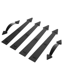 VEVOR Magnetic Garage Door Hardware Kit, Decorative Garage Door Hinges Handles, Black Carriage House Accents, No Installation Needed, 4 Hinges and 2 Handles for Barn Gate Curb Appeal