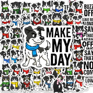 50pcs Funny Cat and Dog Stickers, Office Supplies and Notebook Accessories, Suitable for Scrapbooks, Diaries, Laptops, Water Bottles, Cars, Etc., Based on A Design Inspired By Belief.