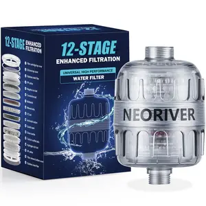 Shower filter, improves skin and hair texture, softens hard water, 15 layer filter reduces chemicals, filters chlorine and harmful substances