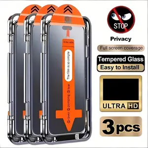 3-Pack Anti-Spy Screen Protector Film for iPhone 17promax 16promax 15promax 17 15 16 14 13 12 11 , Privacy Phone Protection, Speaker Dust Mesh, Full Coverage