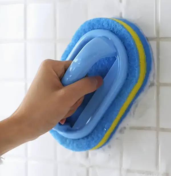 Handled Sponge Cleaning Brush, Blue, 1 Piece