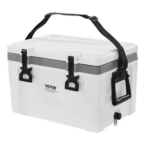 VEVOR Portable Cooler,  26 QT Hard Cooler with Ice Retention, Heavy-Duty Handles and Strap, Lightweight Rigid Material Insulated Portable Cooler, Suitable for Family Picnics and Short Trips