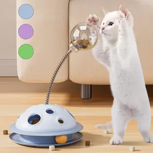 3-in-1 Interactive Cat Toy Rotating Butterfly Balls, Track Balls Spring Ball and Leaky Feeder| Star Shape | Indoor Kitten Fun & Exercise