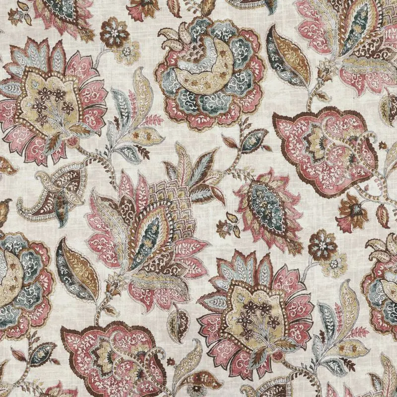 Copper Floral Fabric—100% Cotton—Multi-Purpose—Sold by The Yard