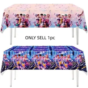 Popular Fashion Hunting Girl Cute 3D Cartoon Character Birthday Party Table Cloth, Waterproof Disposable Tablecloth, Tablecloth, Party Decoration, Birthday Supplies, Home Furnishings, Festival Outdoor Table Supplies