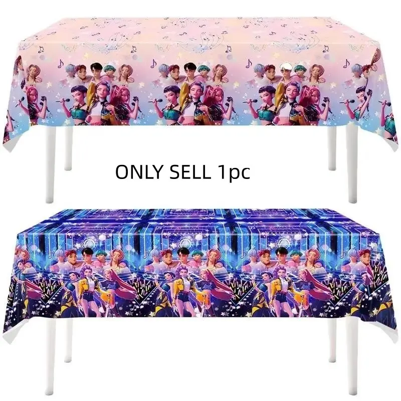 1PC/2PCS Cartoon Singing Magic Girl Children's Birthday Theme Party Tablecloth, Waterproof Disposable Tablecloth, Birthday Party Decoration, Birthday Event Supplies, Convenient and Neat Camping Tablecloth/Home Tablecloth.