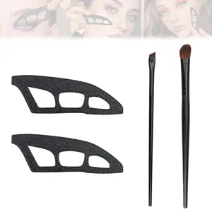 Eyeshadow Assistant, Eye Makeup Aid & Eyeliner Template, Quick Make-Up Stencils (2-Pack),with brush Lightweight Plastic Set Cosmetic