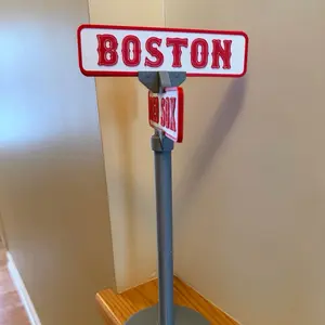Bsseball Boston Custom Made Mini Street Sign 15 Inches Tall Perfect for Fans Desk Man Cave or Bedroom